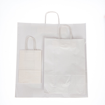 Τσάντα χάρτινη στριφτό λευκό 18*22*8cm