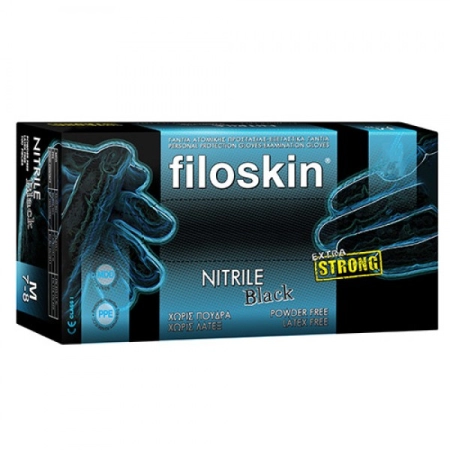Γάντια νιτριλίου μαύρα X-Strong Filoskin Large