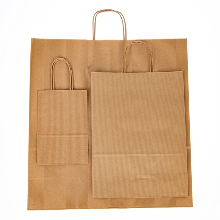 Τσάντα χάρτινη στριφτό κραφτ 14*21*8cm