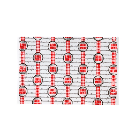 Χαρτί περιτυλίγματος βεζιταλ τυπωμένο grill menu 20*30cm